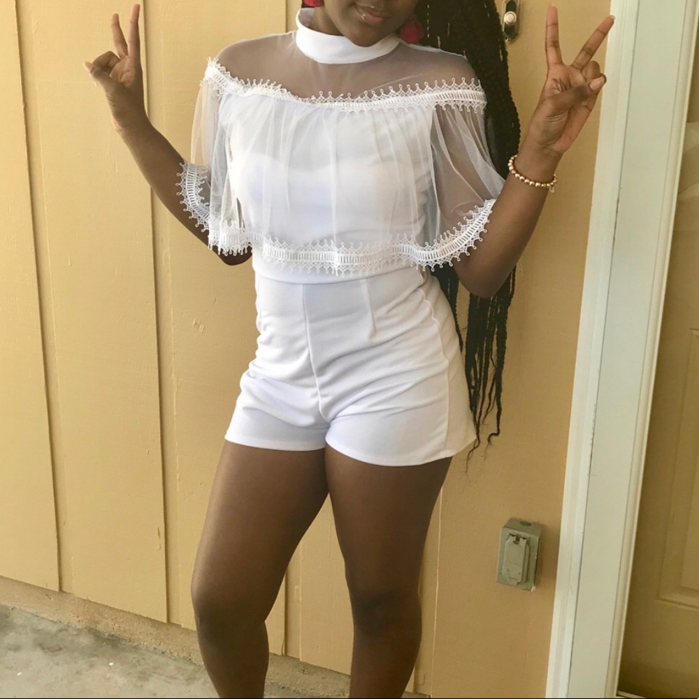 Dressy White Short Romper